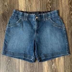 Lee Comfort Stretch Waistband Shorts Denim Stretch Mid Rise Blue Women Size 6